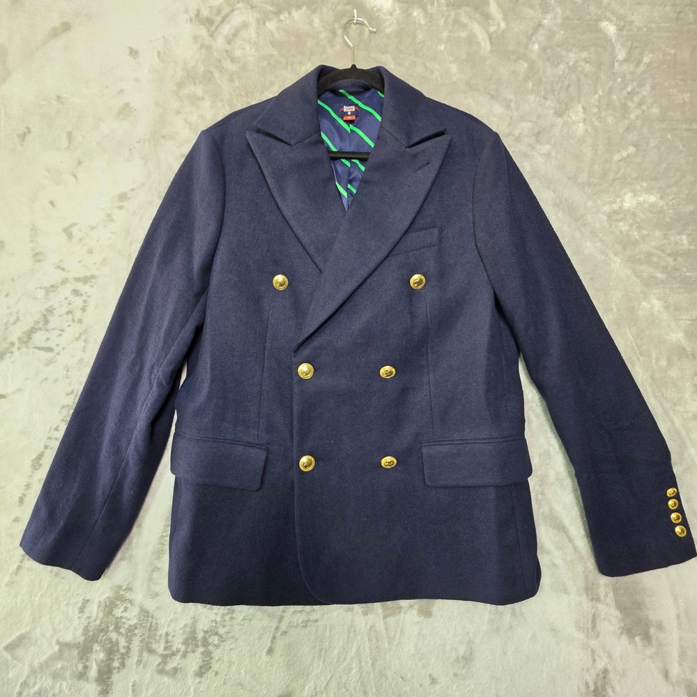 Rowing Blazers x Target Mens Navy Blue Double Breasted Wool Blend Blazer Size M
